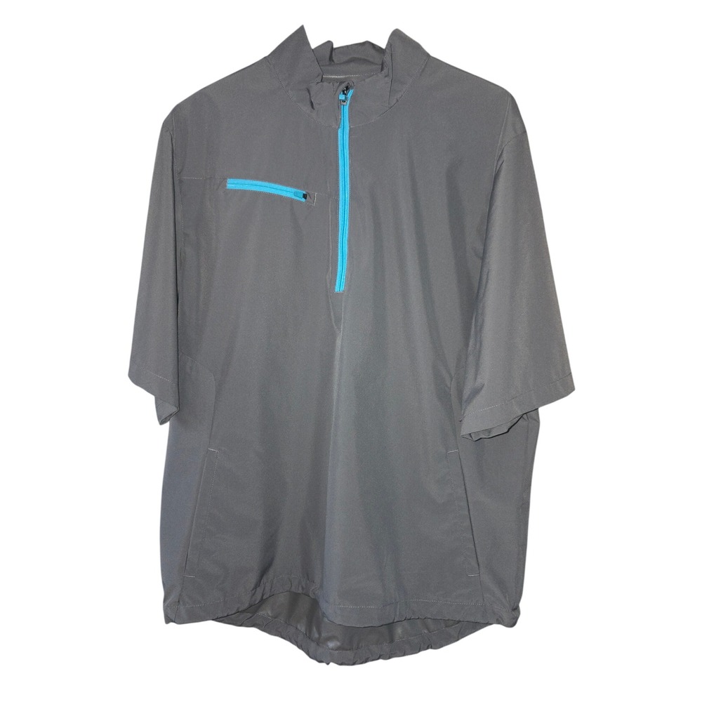 Callaway Weather Series Mens XL Grey Quarter Zip Short Sleeve Golf Windbreaker
